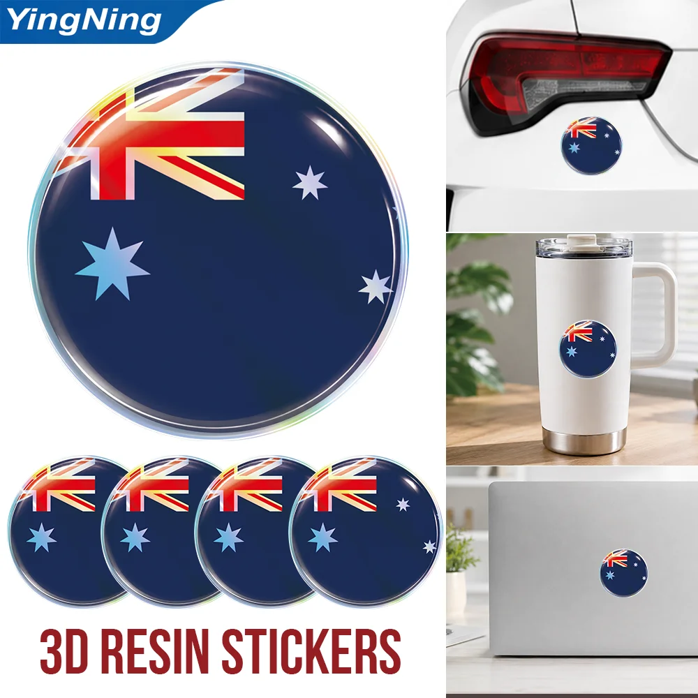 Australian Flag 3D Domed Resin Sticker Australia Southern Cross Emblem Self Adhesive Decal Car Laptop Motorcycle Vehicle Decor