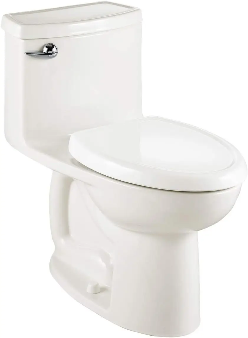 One Piece Compact Toilet Left Hand Trip Lever White Includes Slow-close Seat and Lid for Silent No-slam Convenience