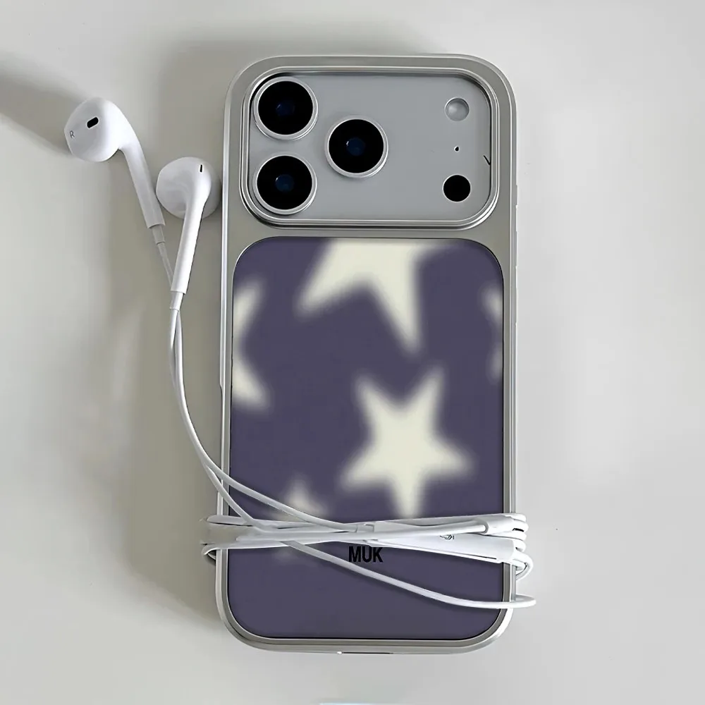 Jirai kei Blurry Stars Phone Case for iPhone 17 16 15 14 13 12 11 Air Pro Max Plus Luxury Clear Soft Back Cover