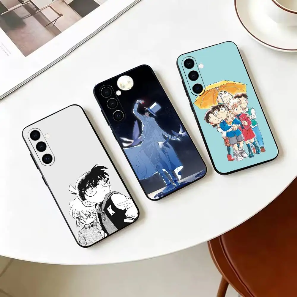 mystery Detective -C-Conan Black Soft Silicone Phone Case for Samsung Galaxy A73, A42, A72, A70, A53, A52, A51
