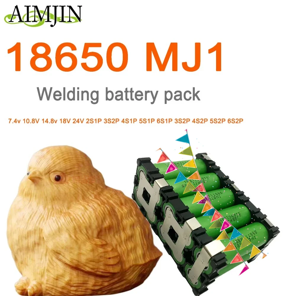

Custom Welded Li-ion Battery Pack 7.4V-24V 6S2P 18650 MJ1 2S1P 3S2P 4S1P-5S2P Options 3500mAh-7000mAh for Electronics