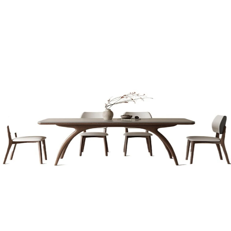 

Solid wood dining table modern, simple light luxury high sense, household small apartment dining table and chairs
