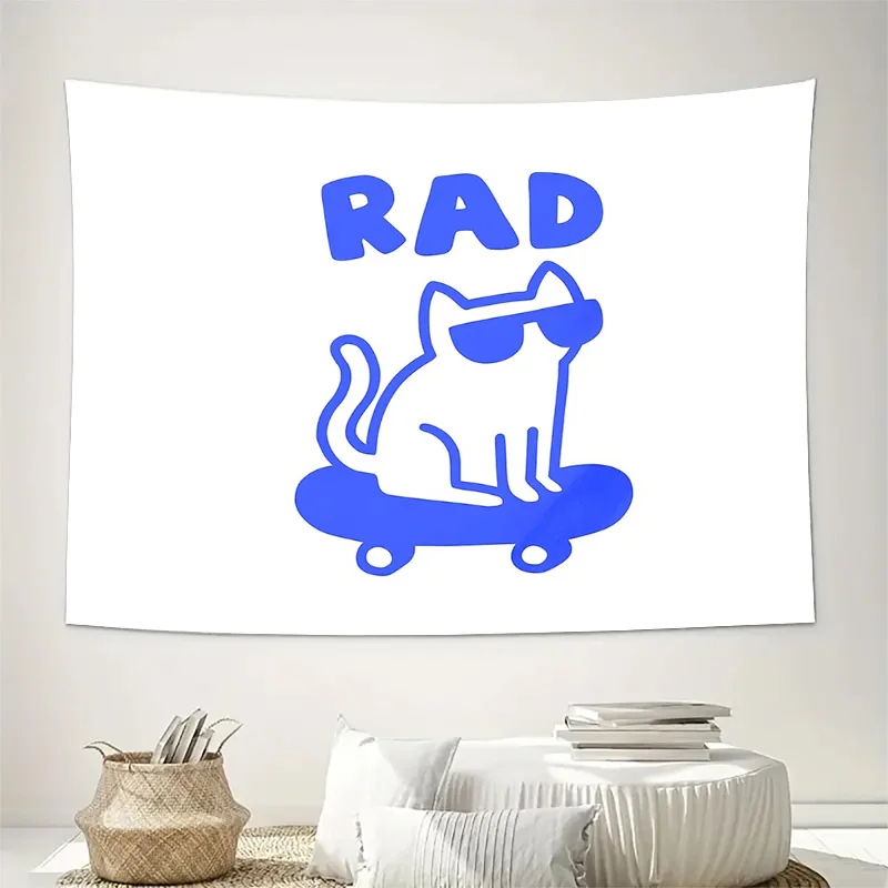 Skateboard Cat Tapestry Wall Hanging Anime Room Decor Aesthetic Dorm Wall Art Cool Trendy Gift for Gamers Boys Girls