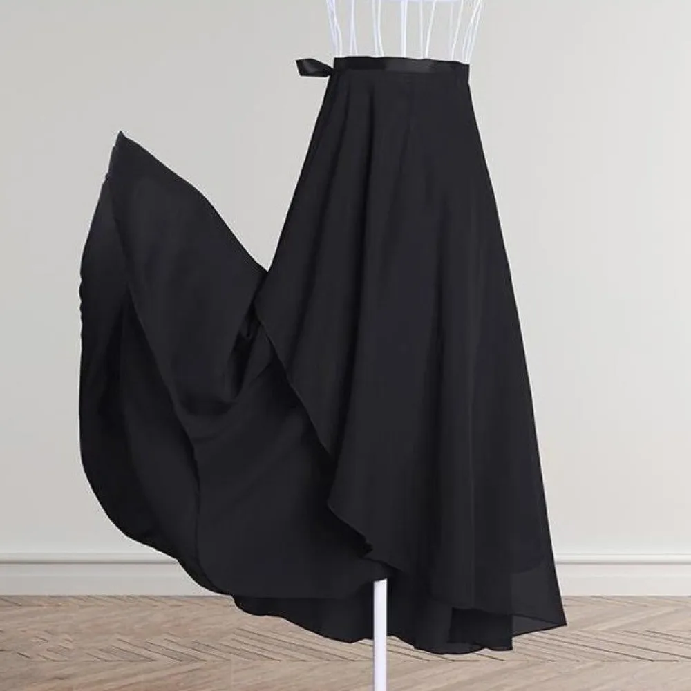 

Длинная балетная юбка с завязками, танцевальное платье, однотонная балетная юбка-пачка феи, танцевальные аксессуары, шарф с запахом, танцевальные костюмы, юбка