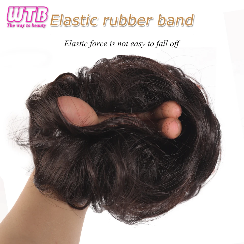 Synthetic Hair Messy Bun Hair Piece Bun Fluffy Elastic Rubber Band Suitable For Women To Wear