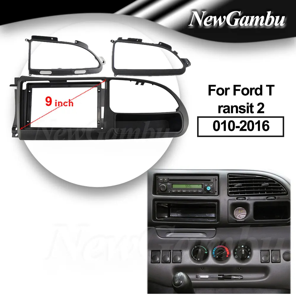 9 Inch Radio Fascia fit For For Ford Transit 2010-2016 Stereo DVD Player Install Surround Trim Panel Audio