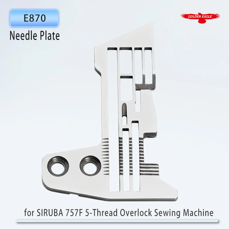 Placa de aguja Golden Eagle E870 para piezas de máquina de coser Overlock de cinco hilos SIRUBA 757F