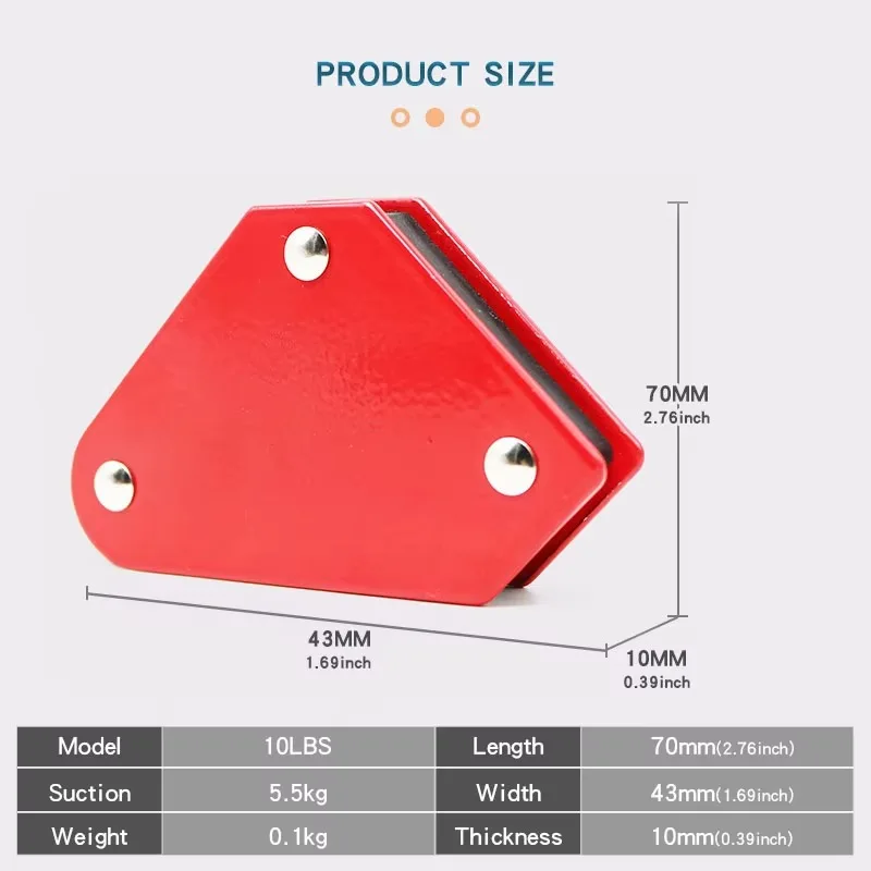 4pcs Welding Magnet Magnetic Holder 45/90/135 Degrees 9LB Arrow Clamp Magnetic Clamp for Welding Positioner Locator Tools