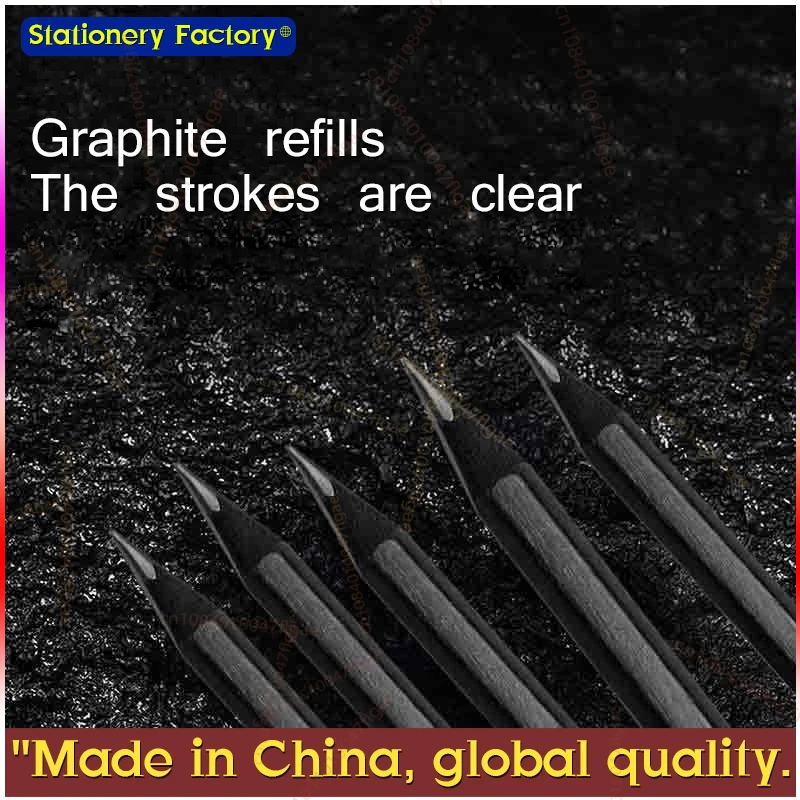 مجموعة أقلام رصاص جرافيت من الخشب الأسود HB قلم كتابة مكتب الرصاص الأسود مكون من 10 قطع هدية قرطاسية للمبتدئين والفنانين المحترفين