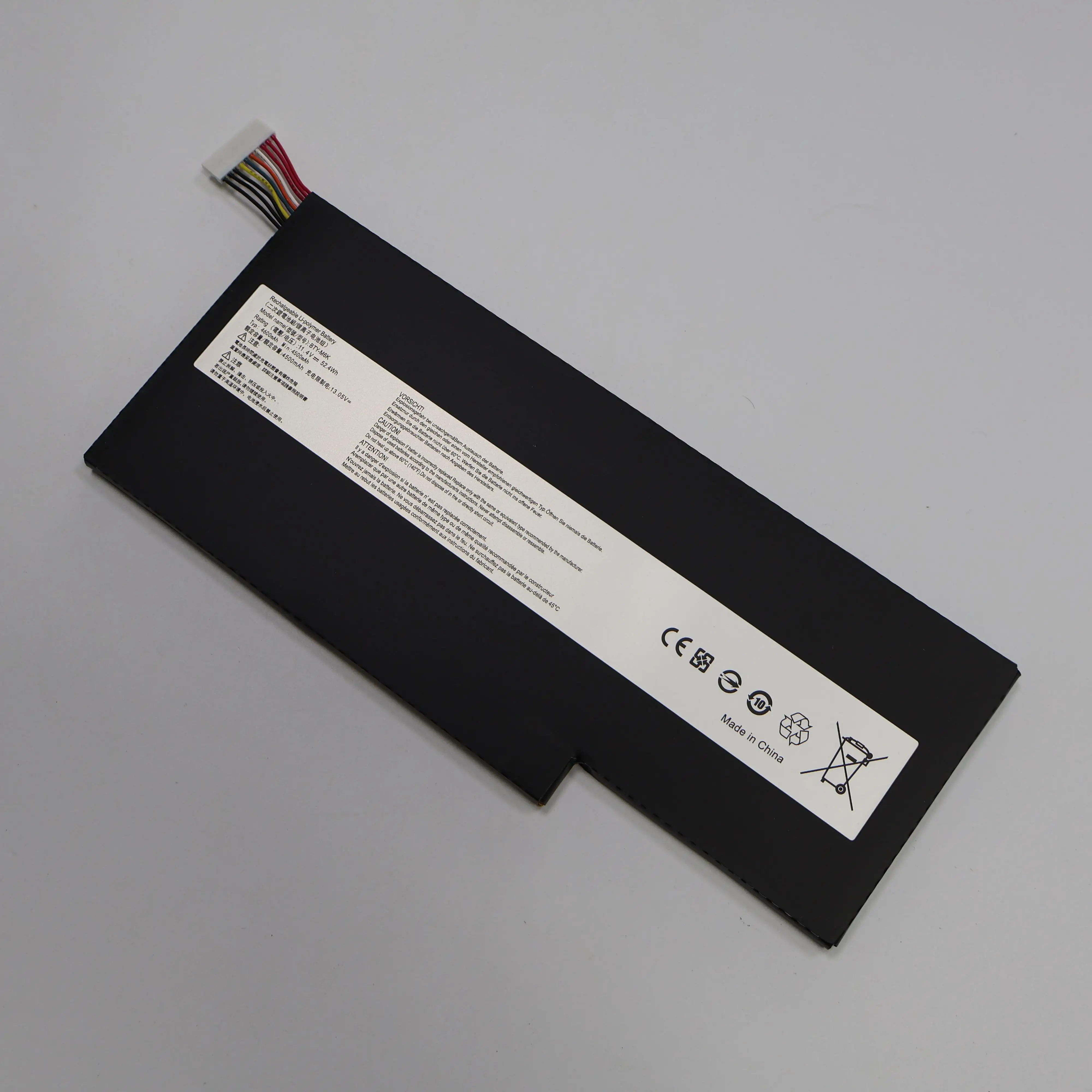 Factory Direct Sale 52.4Wh 11.4V 4600mAh BTY-M6K  Laptop Battery For MSI  MSI GF63 GF65 GF75 GS63/GS73VR NoteBook Battery