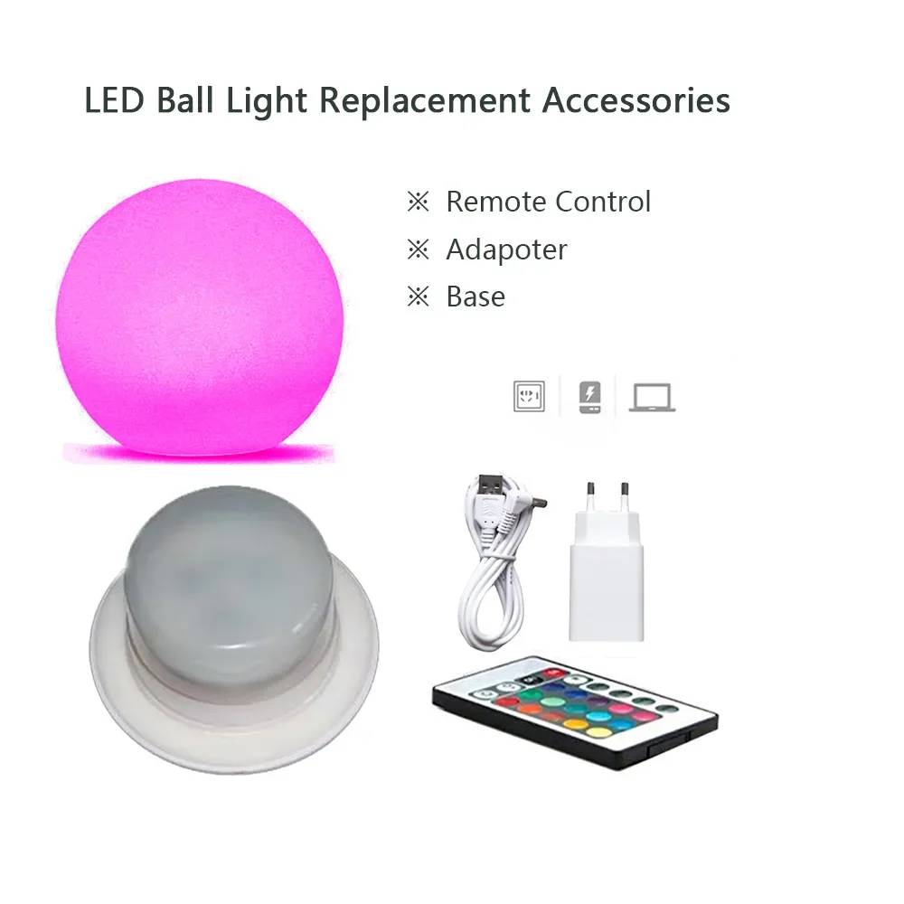 Led jardim bola luz acessórios de substituição base adaptador controle remoto carregador lâmpadas gramado paisagem piscina luzes flutuantes