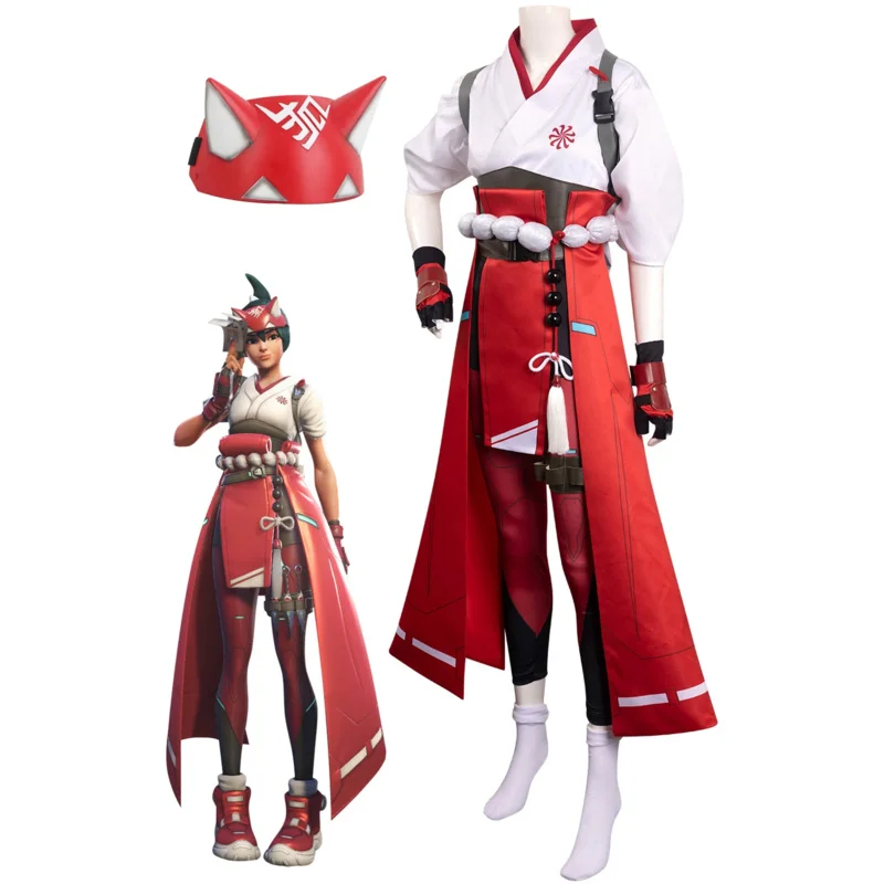 2025 New Kiriko Cosplay Mask Costume Game OW Women Role Play Fantasia Outfits Fancy Dress Up Party Clothes Helmet For Female abc