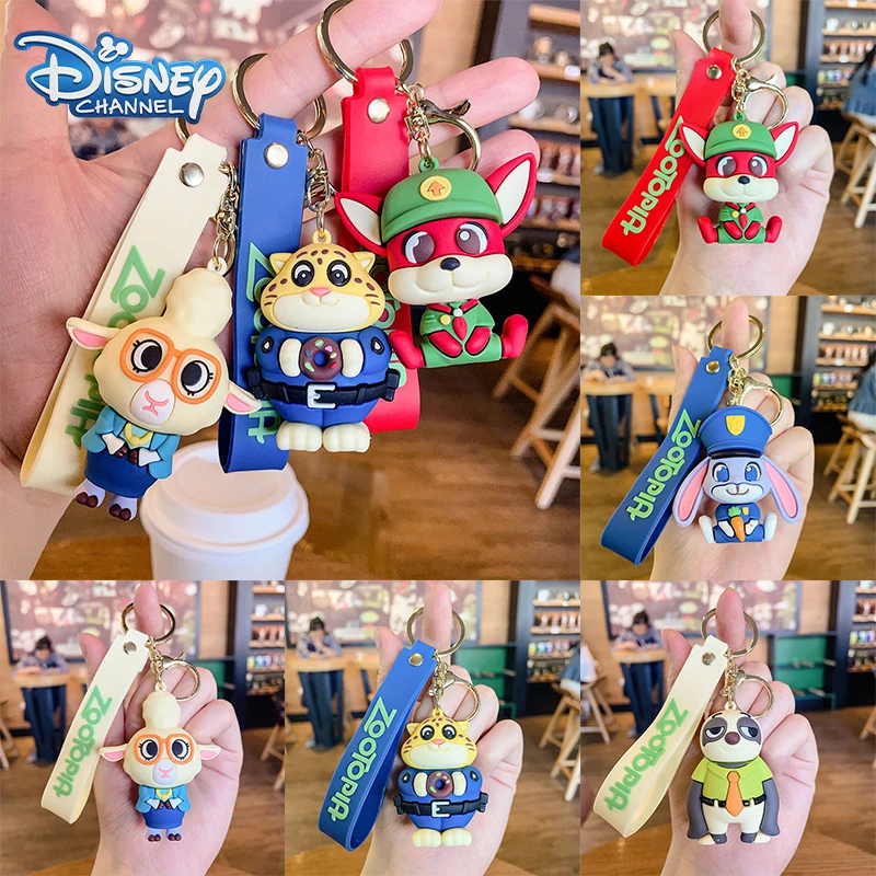 New Disney Zootopia Key Chain NickWilde Judy Hopps Cartoon Car Keyring Kawaii Keychain Backpack Pendent Decor Kids Birthday Gift