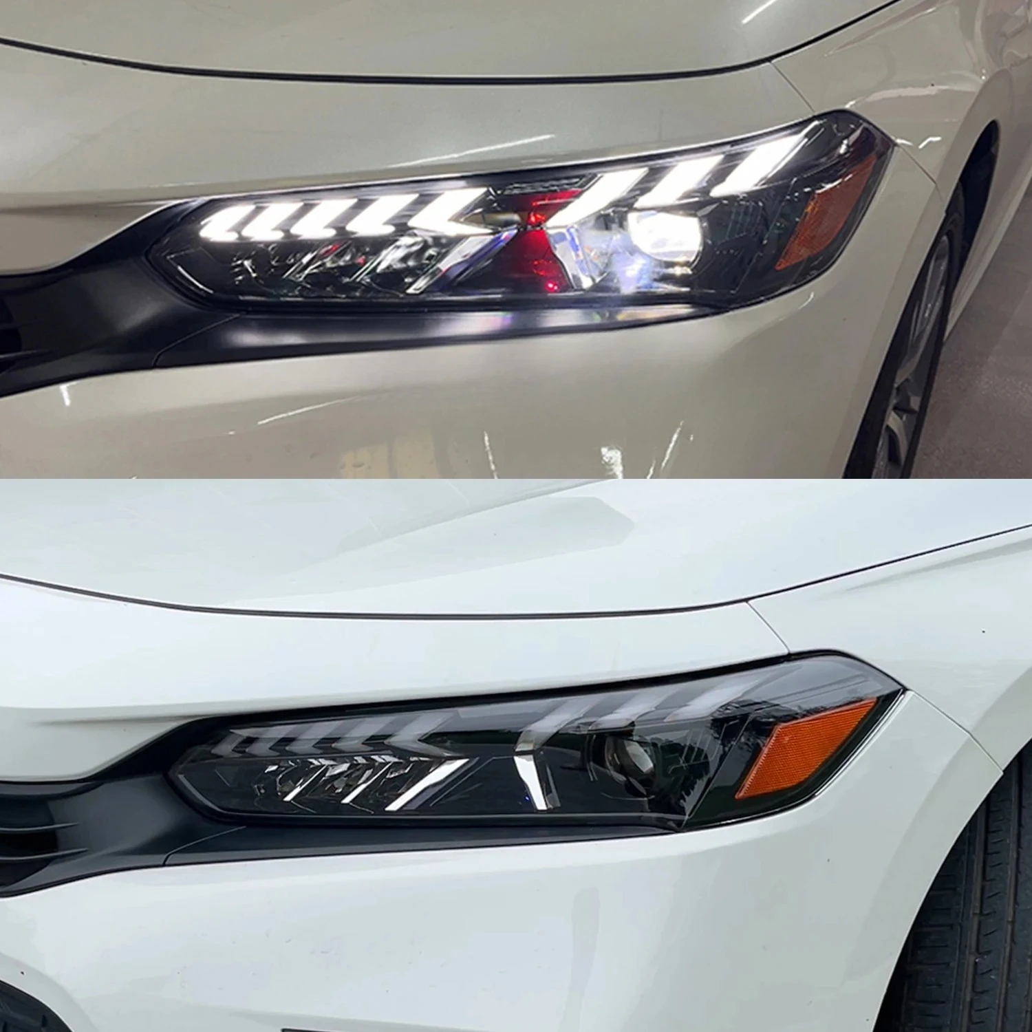 LED car headlight assembly 2022-2026 with decorative lights start blue animated headlights for   11th generation