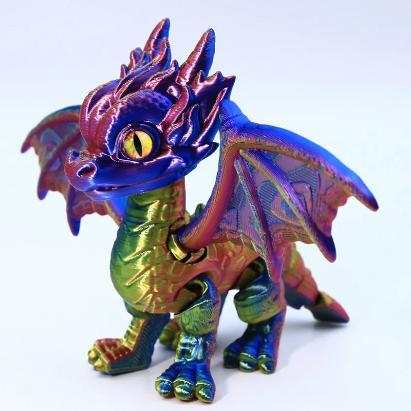 Dragón volador, juguete de ojo simulado móvil, adorno para mascotas, artesanía, impresión 3D