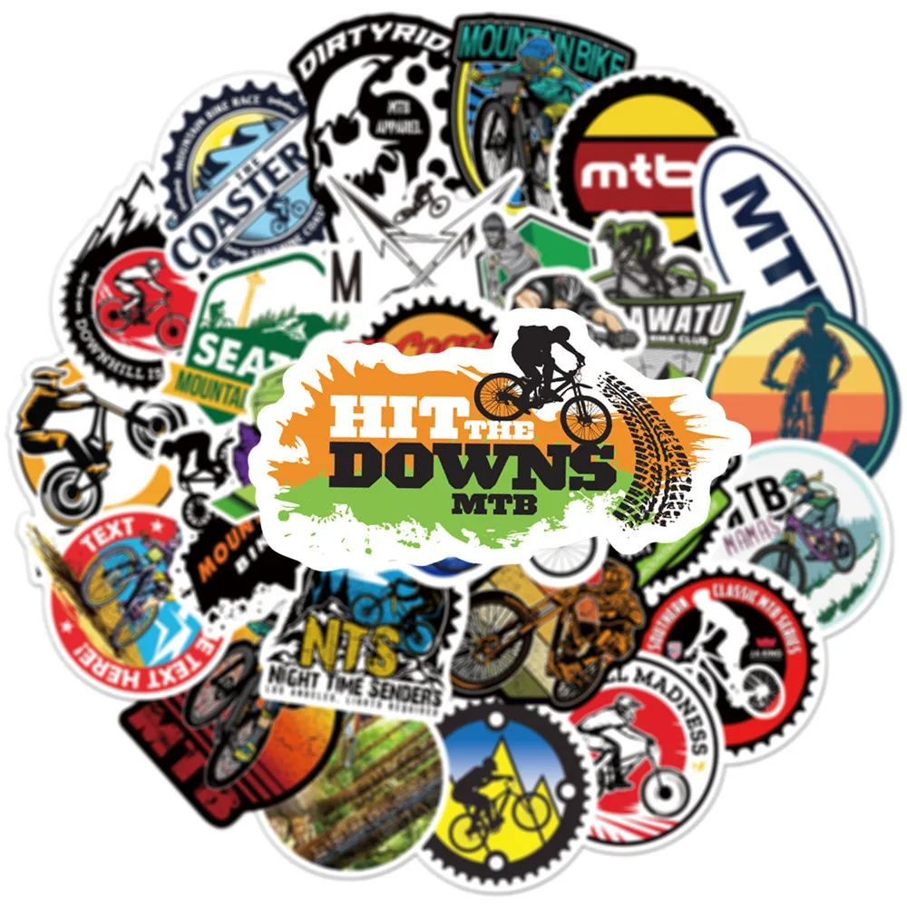 10/30/50 Stück Coole Mountainbike-Aufkleber Outdoor MTB-Dekor DIY Helm Fahrrad Wasserdichte Sport-Cartoon-Graffiti-Sticker