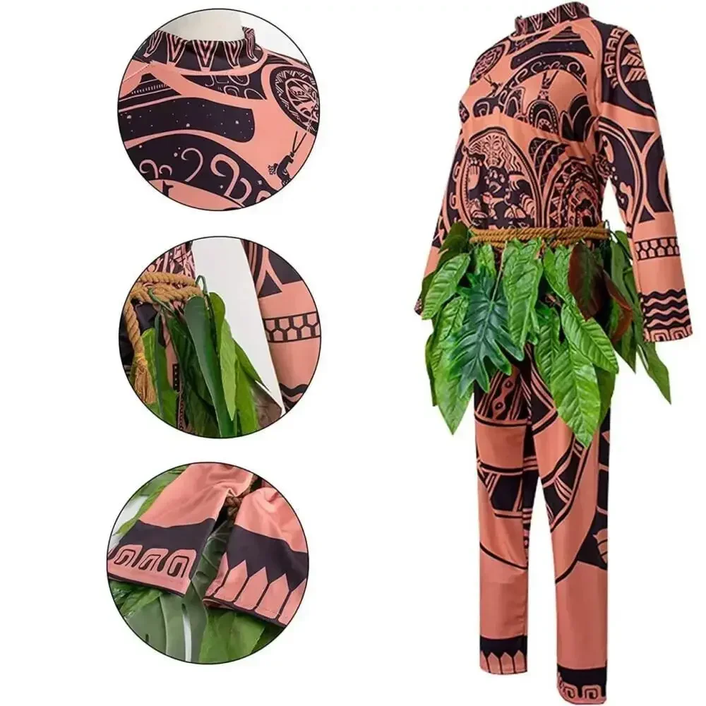 

Anime Character Tattoo Printed Cosplay Costume Tops Leggings Pants With Wig Carnival Wear