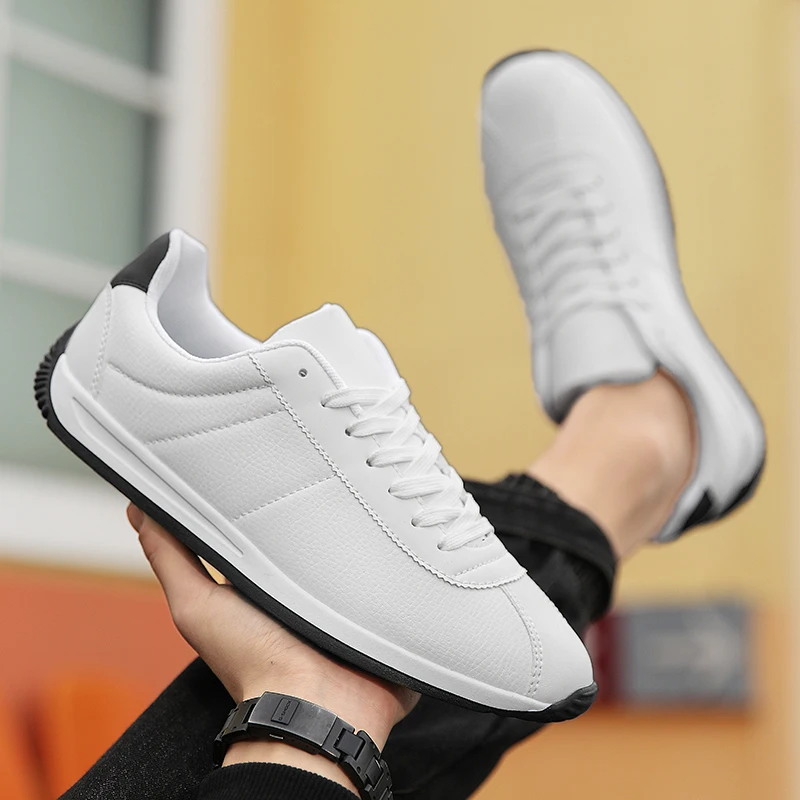 Zapatos Deportivos de Piel Sintética para Hombre, Antideslizantes, para Correr, Moda de Verano, para Montañismo, Tenis, Tendencia, Gran Venta, Blancos, Planos