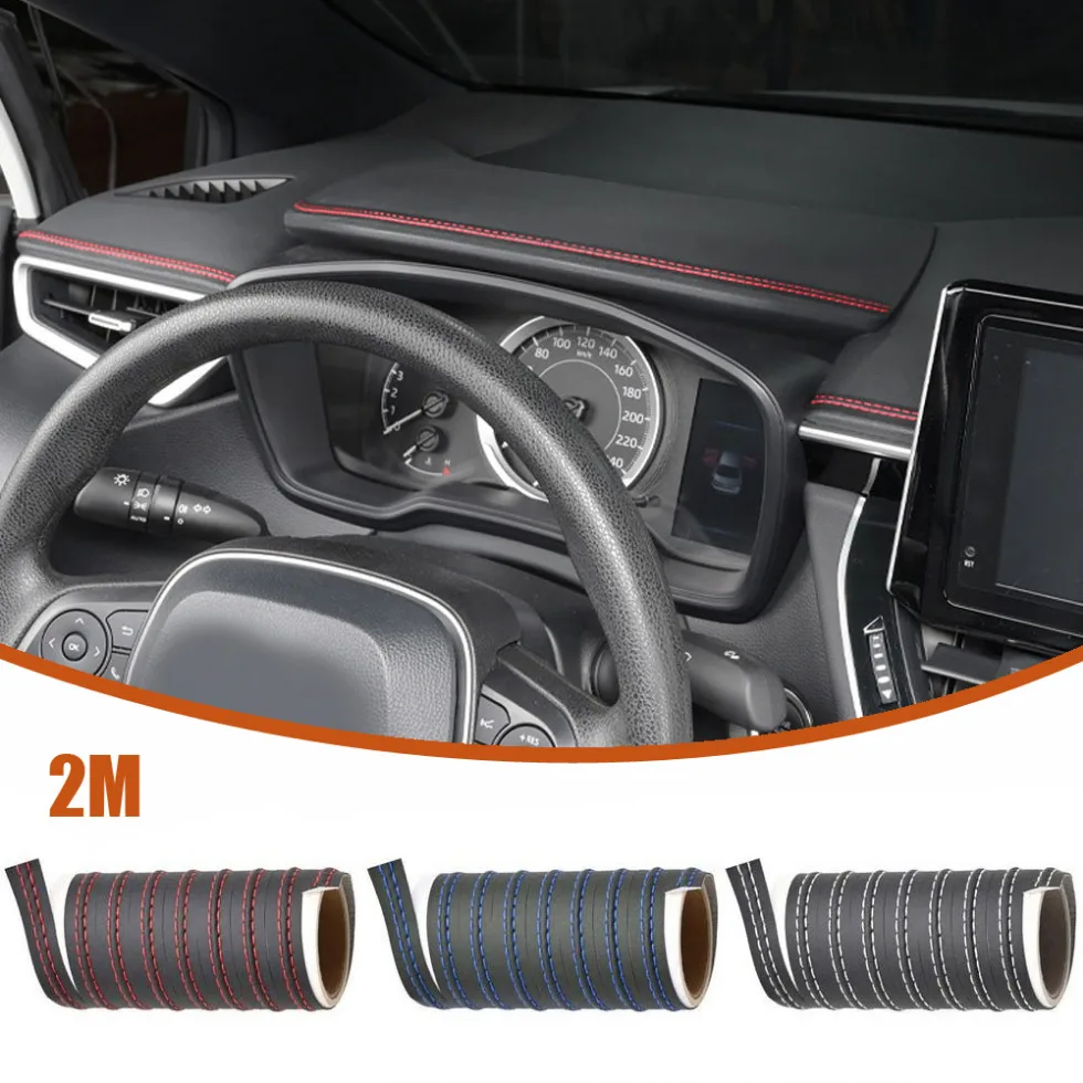 

1pc Car Dashboard Gap Strip Car Leather Decorative Strip Multifunctional Car Door Mouldings Trim Auto Interior Accessories