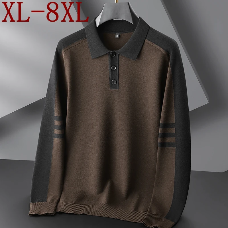 

8XL 7XL 6XL 2024 New Fall Winter Fashion Lapel Sweater Men Soft Warm Mens Sweaters High End Luxury Wool Christmas Jumper For Man