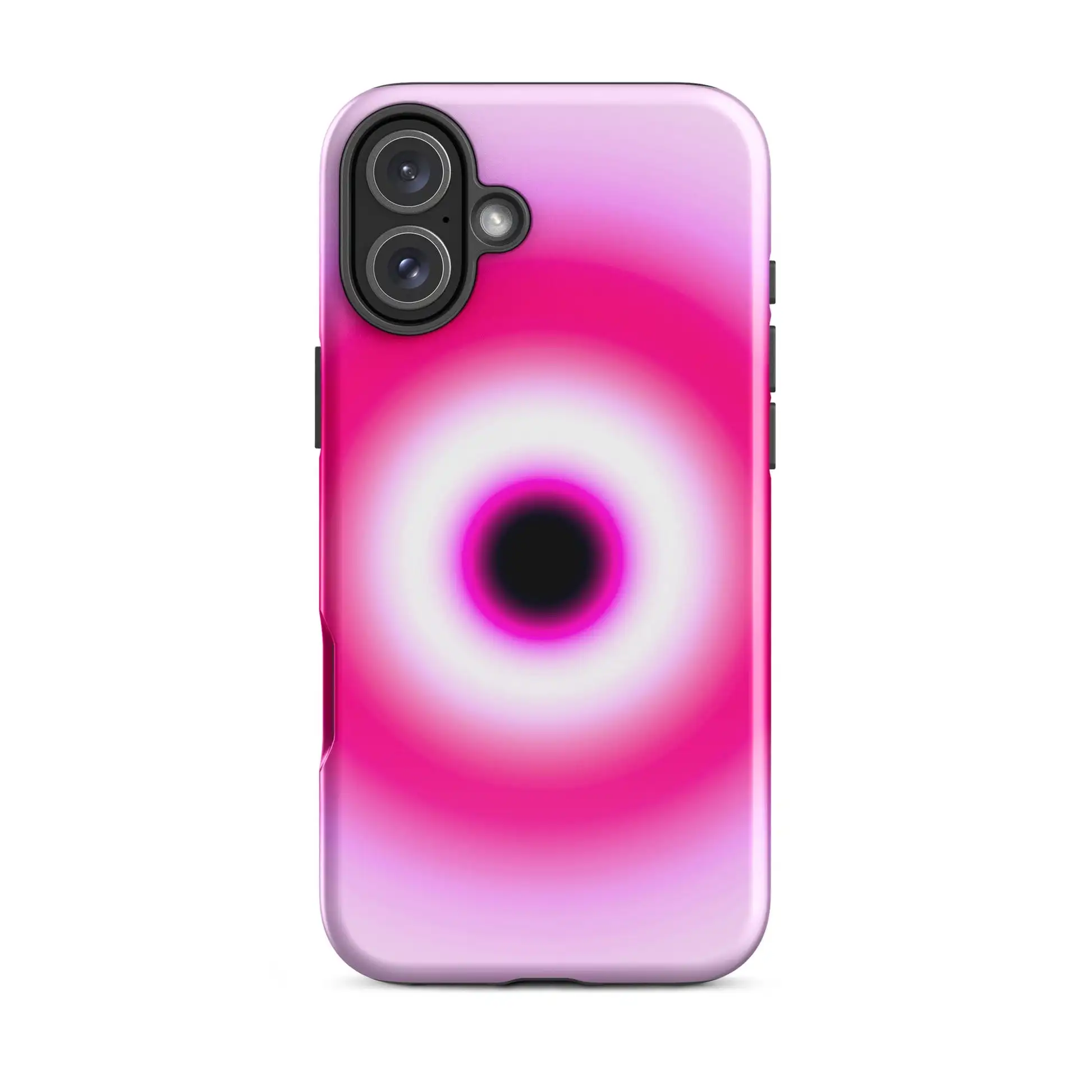 Telefoonhoesje voor iPhone 16 15 14 13 12 11 X XS XR XSMAX 7 8 Pro Max Plus Luxe dubbellaagse achterkant Roze Evil Eye Aura