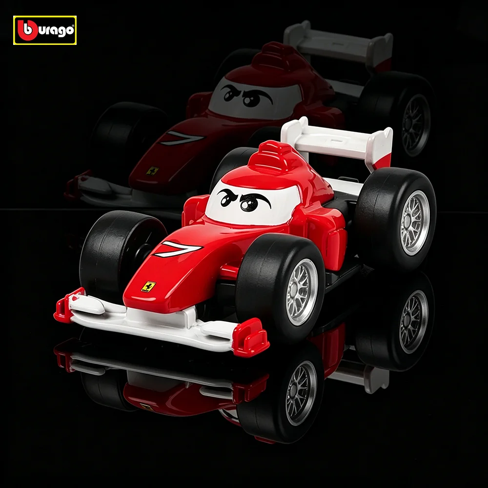 Bburago 1:64 Offiziell lizenziertes Ferrari Fiorano Q-Version Cartoon-Spielzeugauto F1 F10-7 aus Legierung, 599 GTB Druckguss-Sammlermodell