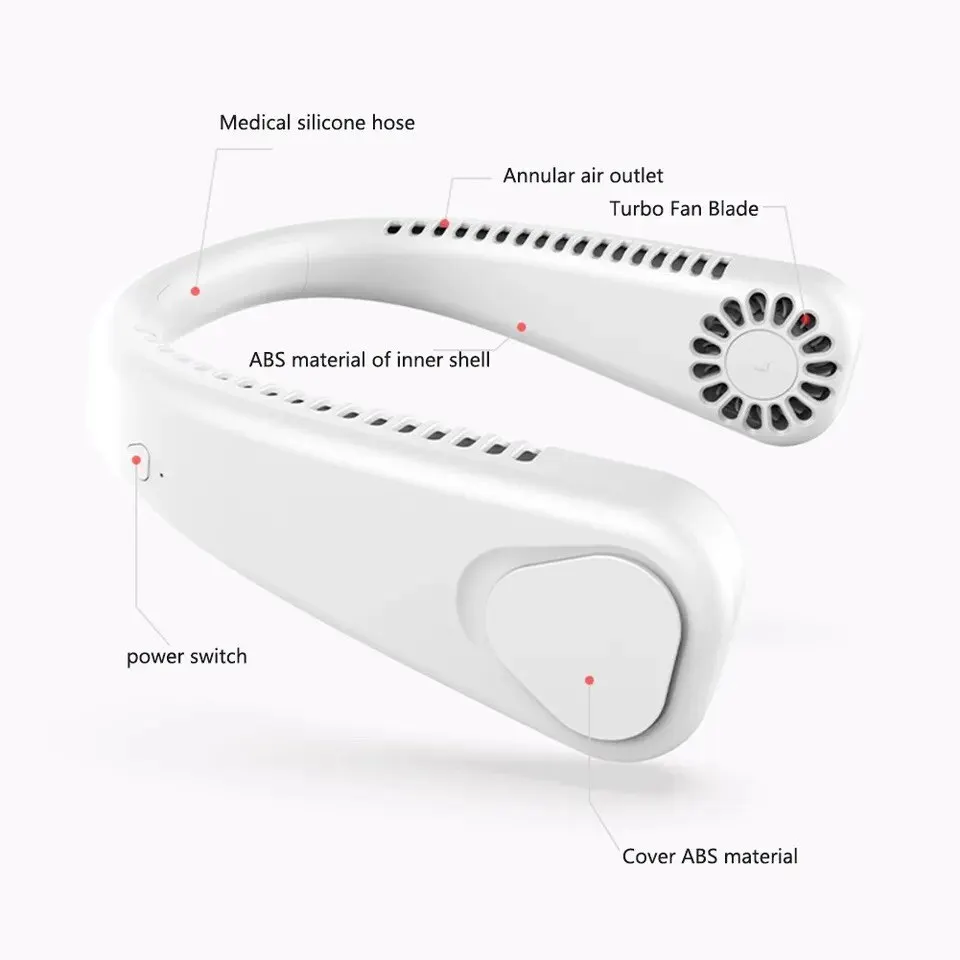 Draagbare Nek Ventilator Silicagel Opknoping Nek Ventilator Luie Draagbare Mute Ventilator Oplaadbare Ventilatoren Mini Usb Koelapparaten Huishoudelijke