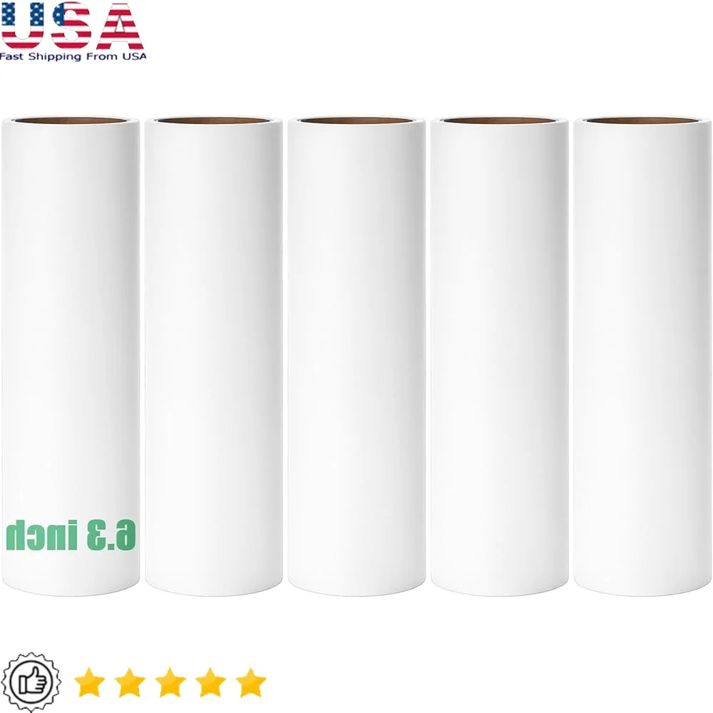 

Очень липкие стержни для валиков для ворса, сменные листы для удаления ворса 6,3 дюйма, прочная клейкая лента, легко снимается, 5 рулонов, 300 листов для домашних животных