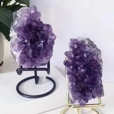 Natural Amethyst Ore Raw Stone Purple Crystals Cluster Druzy Geode Mineral Rock Healing Quartz Point Energy Wand Crafts