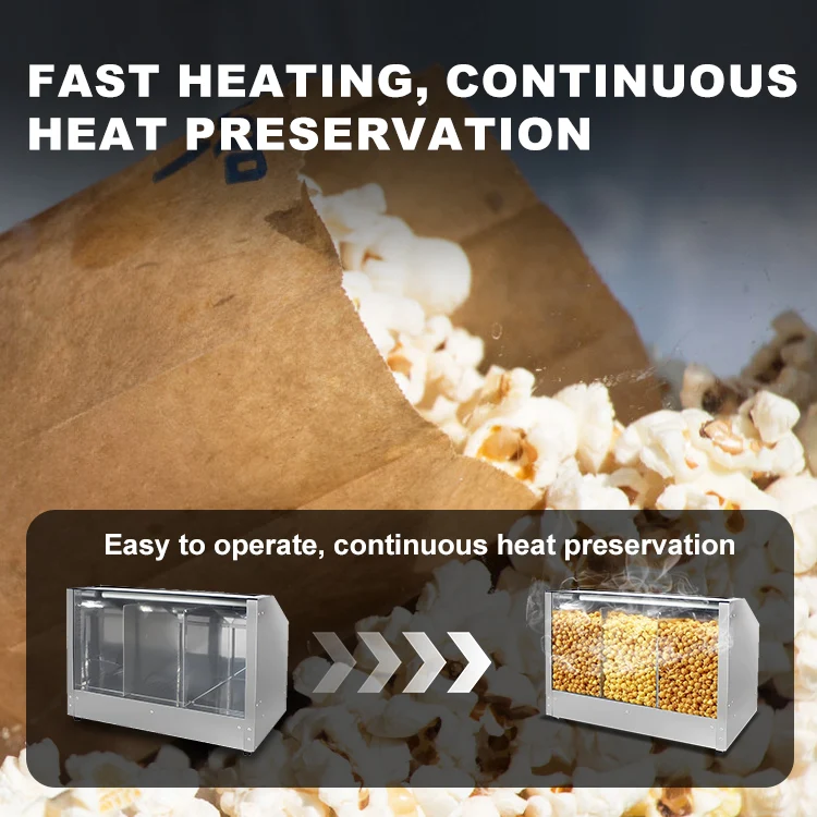 Snack Machines Commercial Popcorn Warmer Machine Popcorn Makers and Caramel Popcorn Machine Display Cabinet