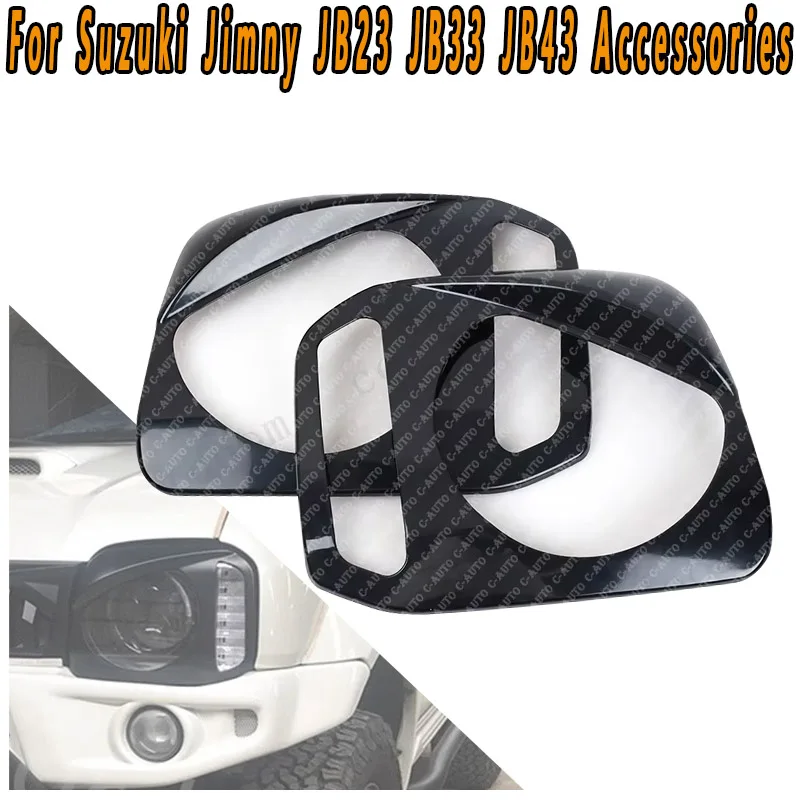 For Suzuki Jimny JB23 JB33 JB43 Car Front Headlight Cover Guards Protective Trim Bezels Head Lamp Covers Trim Car-styling