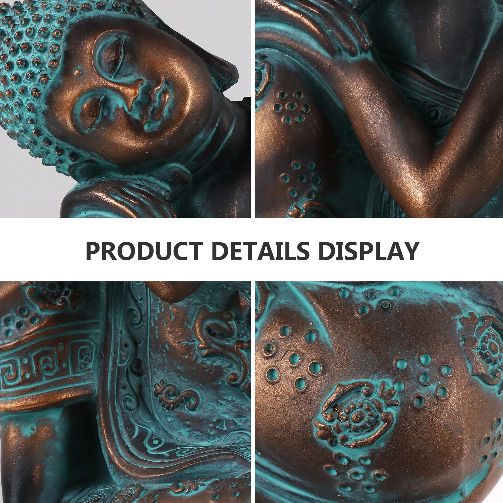 

Resin Buddha Statue Micro Landscape Ornament Exquisite Detail Calm Facial Expression Elegant Desktop Lucky Decoration