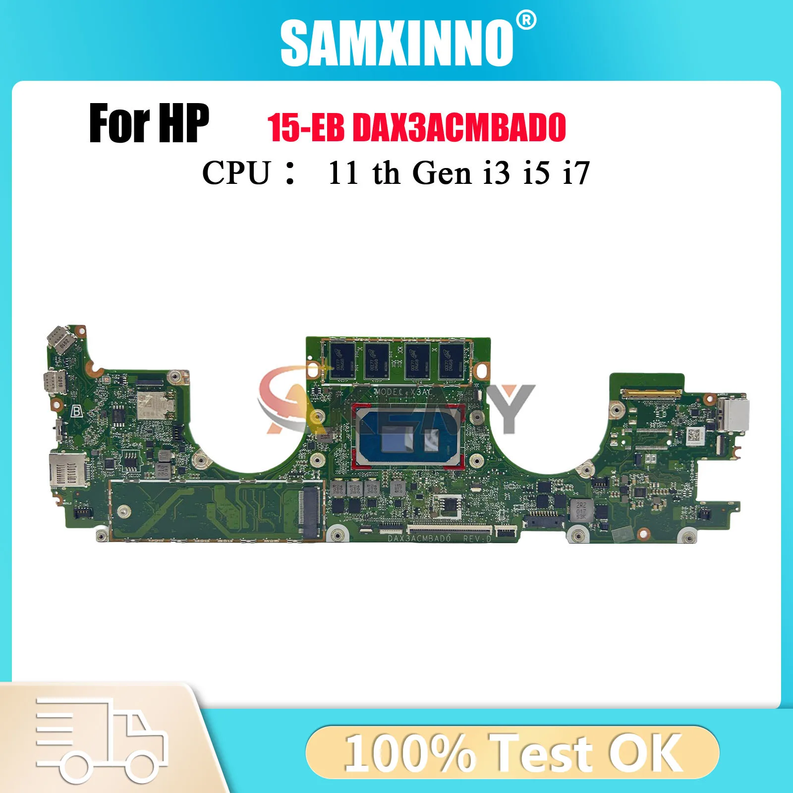 

DAX3ACMBAD0 Материнская плата для ноутбука HP Spectre X360 15-EB с процессором i3 i5 i7 11-го поколения 8 ГБ 16 ГБ ОЗУ 100% полностью протестирована