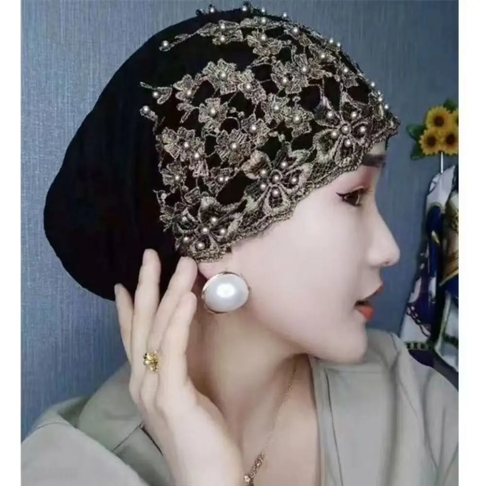 Nylon Turban Hat Fashion Embroidery 7 Colors Baotou Hat Muslim Hat Islam