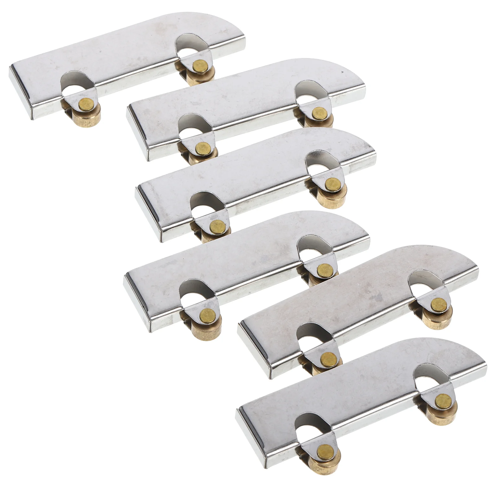 6 Pcs Sliding Door Hardware Rollers Cabinet Wheels Pulley Glass Showcase Silver