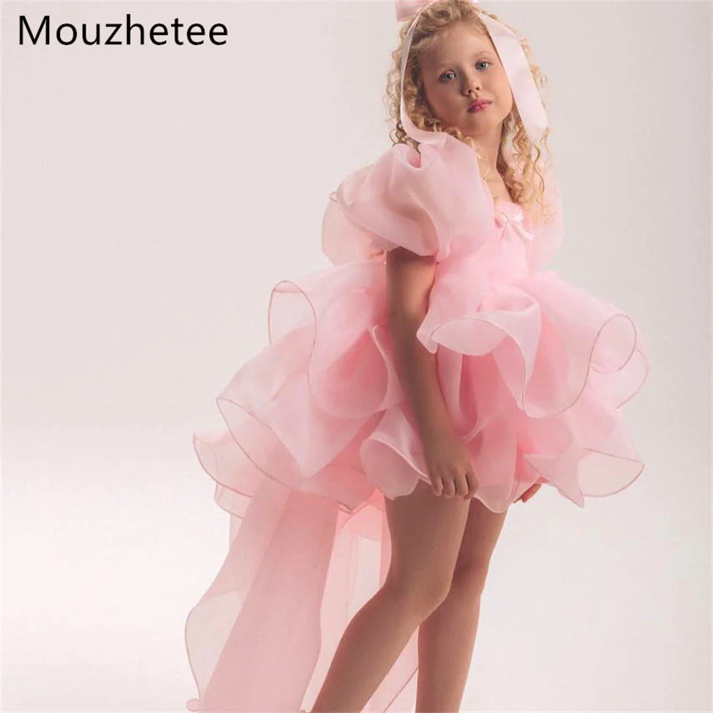 

Mouzhetee A-Line Pink Princess Bow Flowers Girl Dresses Girls Birthday Dresses Flowers Girls Prom Gowns Customized 2026