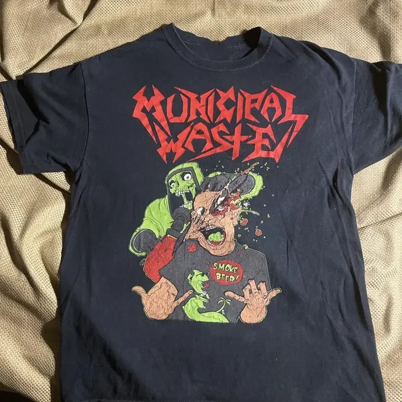 

Rare Municipal Waste Band Cotton For Fan S 2345Xl Black T Shirt Gc2087