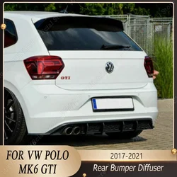 Difusor de parachoques trasero de coche, 4 aletas, para Volkswagen POLO 6 MK6 GTI GTD, Spoiler, Bodykits de labios, 2017, 2018, 2019, 2020, 2021