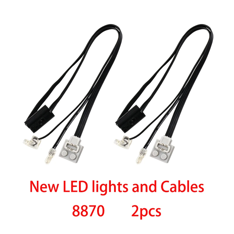 Wholesale MOC Power Functions 8870 LED Light Wire Cable, Technic Building Block Light Parts for DIY Car Train MOC Project