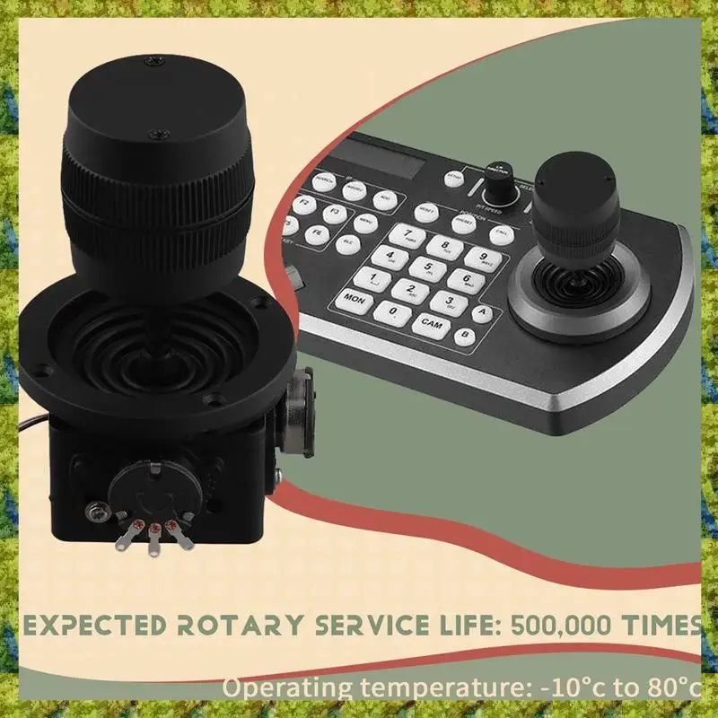 UISN 3-Axis Joystick Potentiometer ZY-D300B-R2 5K 3D Security Yuntai Control Ball Machine Keyboard Monitor Joystick Black