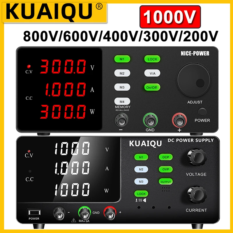 KUAIQU 1000V 1A Hochspannungs-Gleichstromversorgung 800V/600V/400V/300V/200V Labor-Schaltnetzteil für Wechselrichter-Hochspannungs-Debugging
