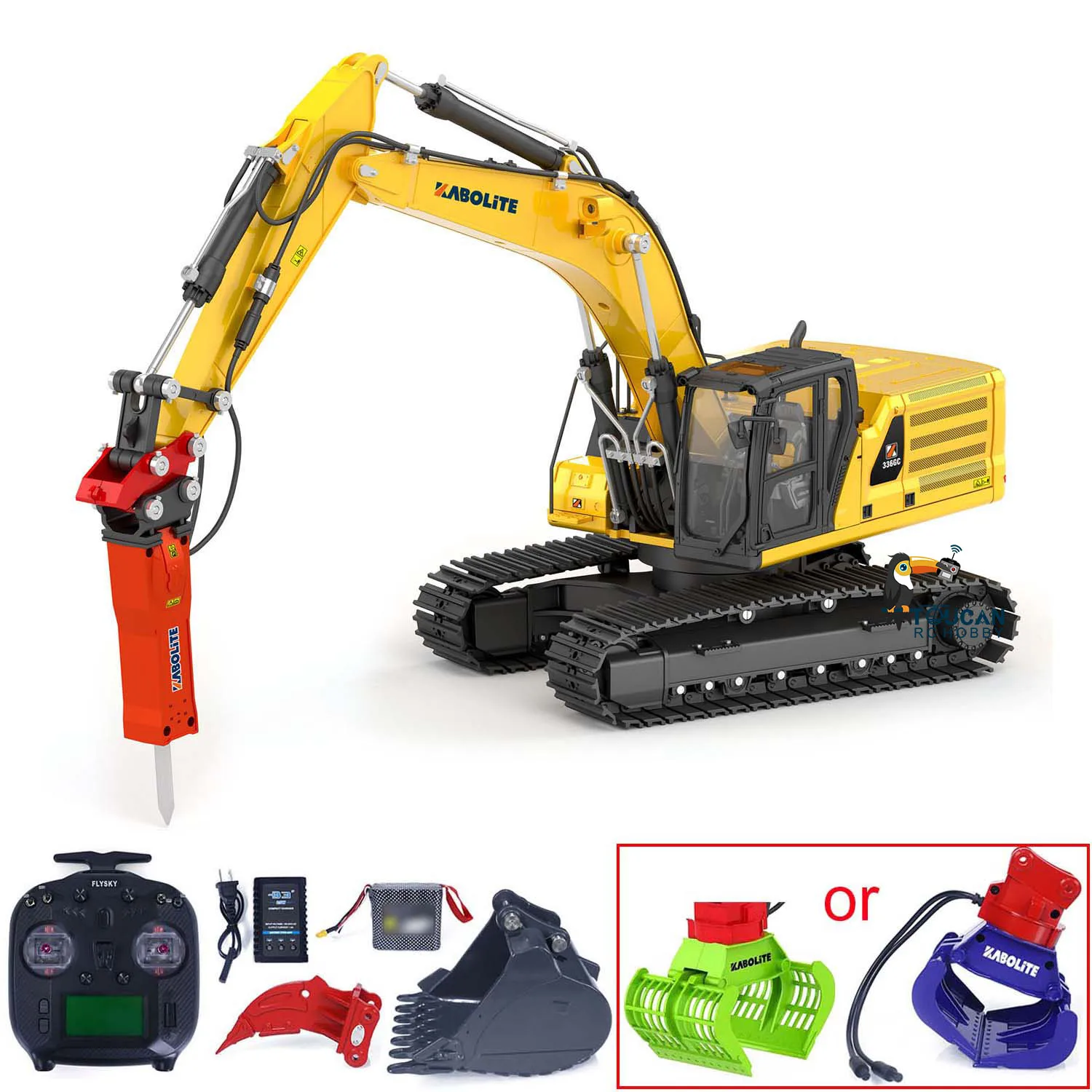 Upgraded K336GC 1/18 Kabolite K961-100S RC Hydraulic Excavator HUINA  Construction Digger Model Adult RC Toys TH22472