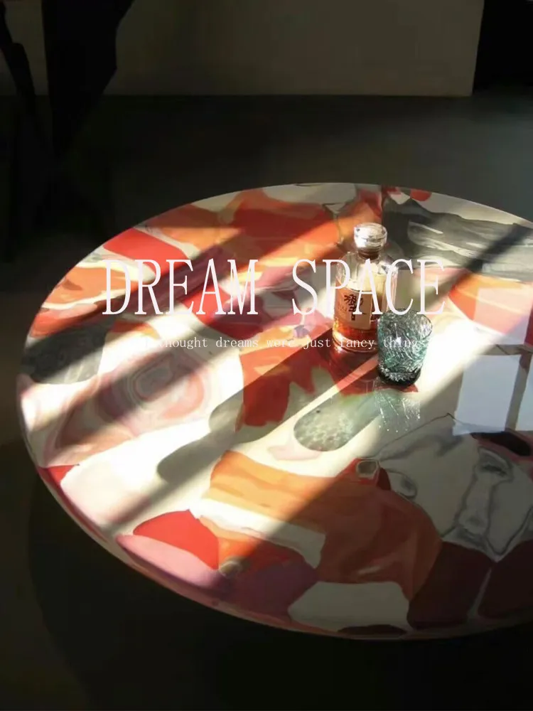 

Medieval Creative Oil Painting, Coffee Table Dutch Designer Art, Coffee Table Colorful Flower Table