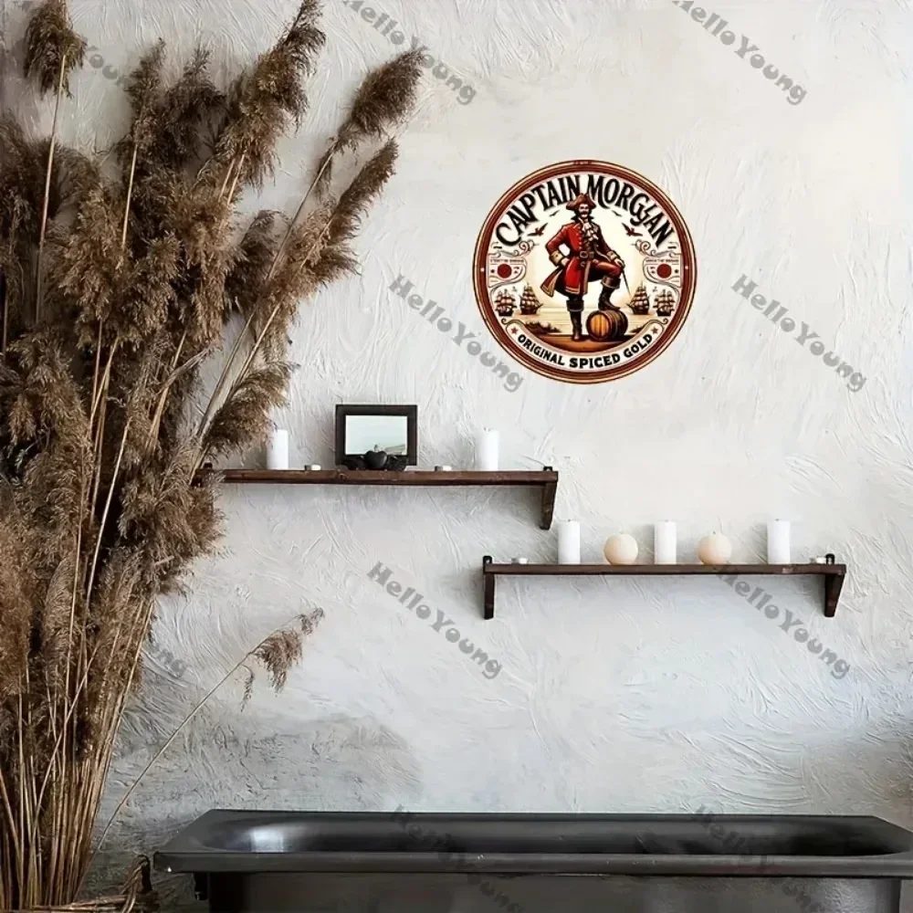 ديكور حائط من الألومنيوم للكابتن مورغان | عمل فني معدني رائع | معلقة على الحائط مقاومة للطقس في الهواء الطلق مع شعار عتيق، #5