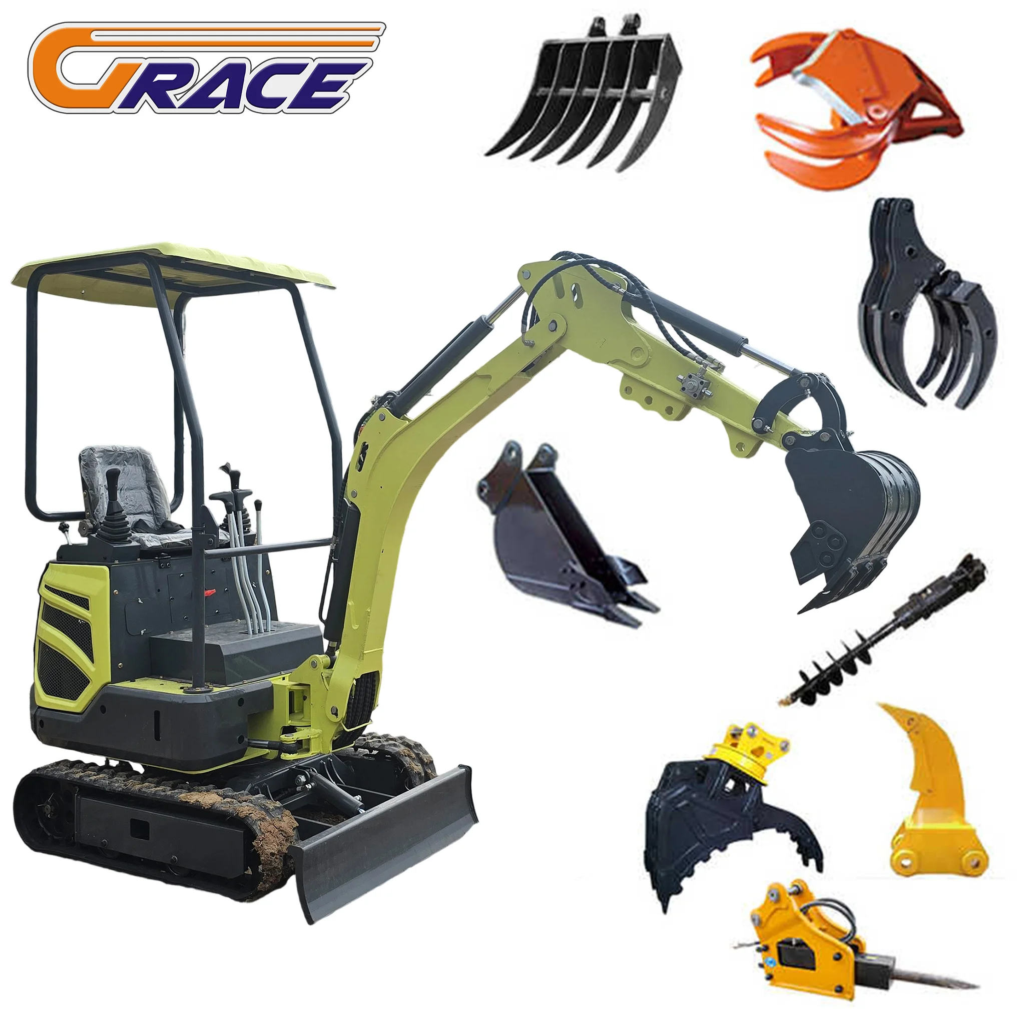 محرك كوبوتا 1.8ton 1t 1.5ton زاحف صغير هيدروليكي باجر حفار آلة حفارة متعددة الوظائف Pelle Excavadora للبيع