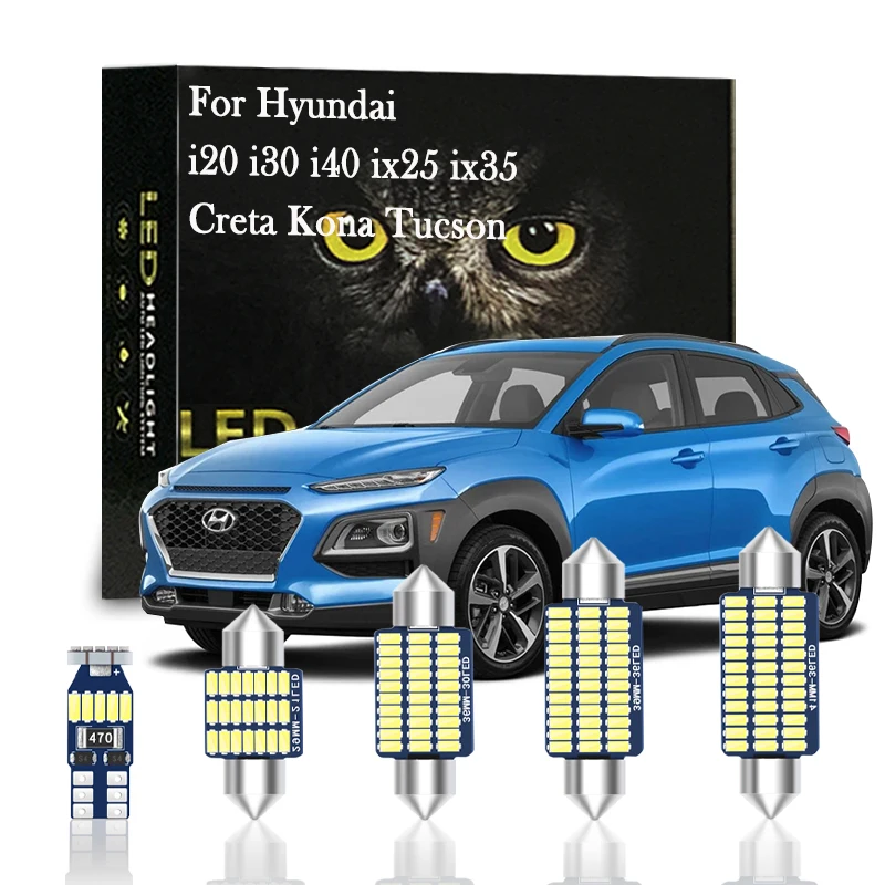 

Canbus Interior LED Lights For Hyundai i20 i30 i40 Creta ix25 Kona ix35 Tucson PB PBT GB FD GD 2007-2021 Car Accessories