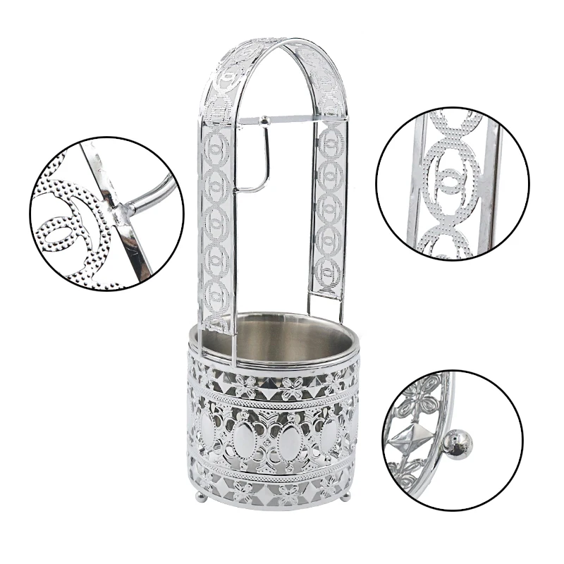 Silver Hookah Charcoal Holder Basket Stainless Steel Shisha Hookahs Shisha Carbon Basket for Hookah Chicha Narguile Accessories