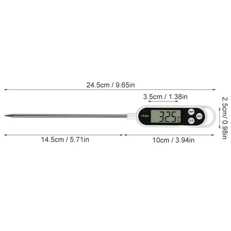 Tp300 Digital Food Thermometer, Probe Cooking Thermometer For Meat, Water, Oil, Baking Bbq, Electronic Kitchen Temperature Tool