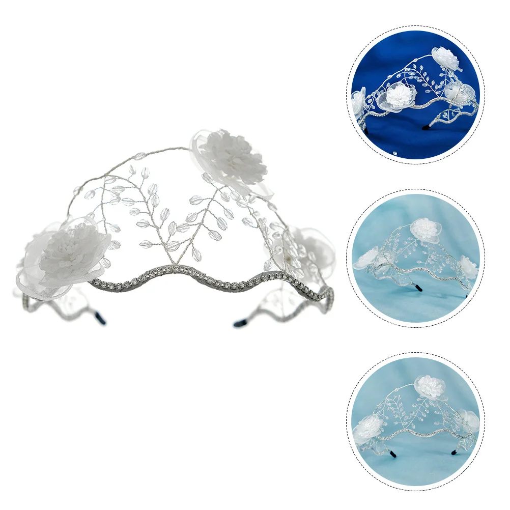 

Lace and Rhinestone Bride Headpiece Lightweight Comfortable Fit for All Head Sizes Wedding Birthday Engagement Celebration