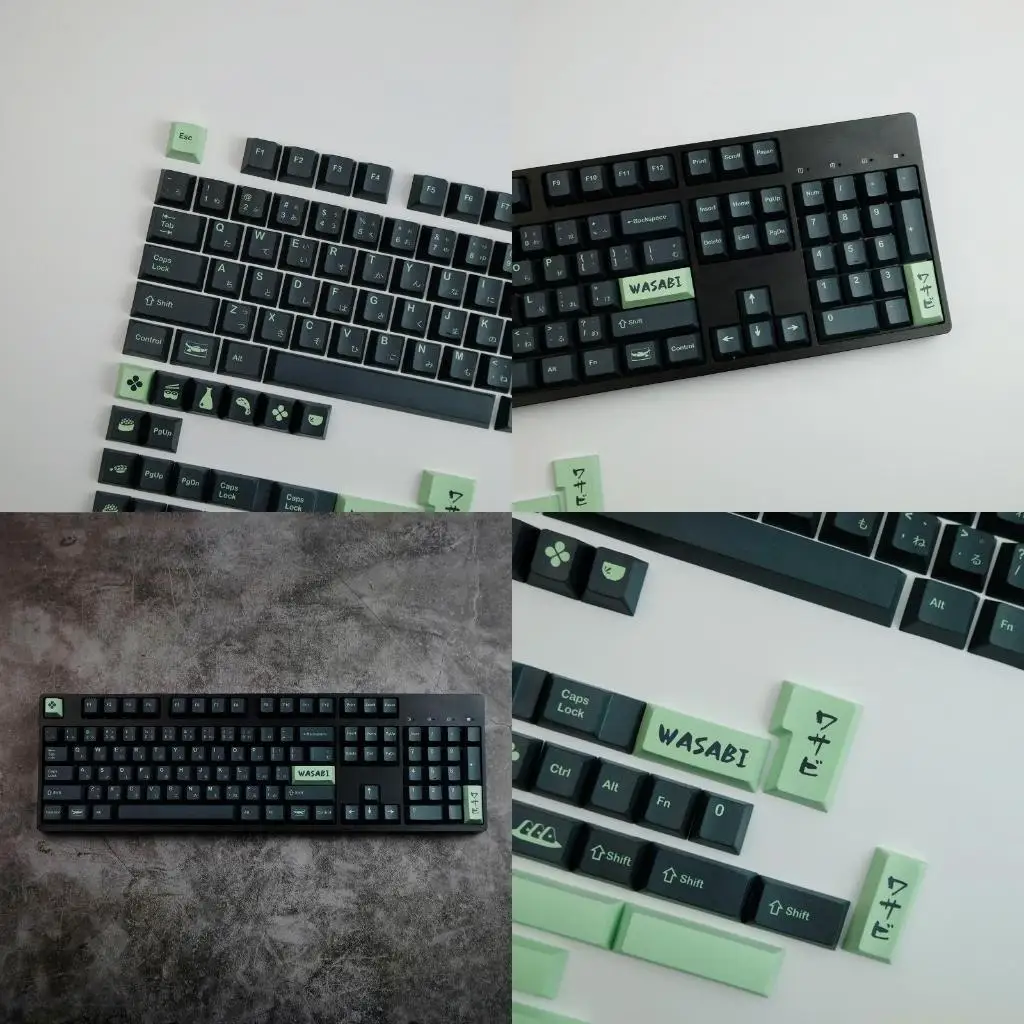 

142 клавиши, колпачки для клавиш Wasabi Mustard, PBT, сублимационный краситель, персонализированный колпачок Cherry для Cherry